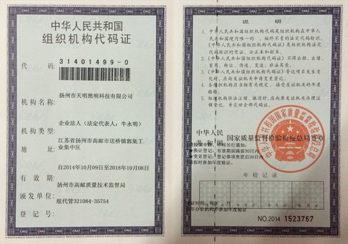 组织机构代码证